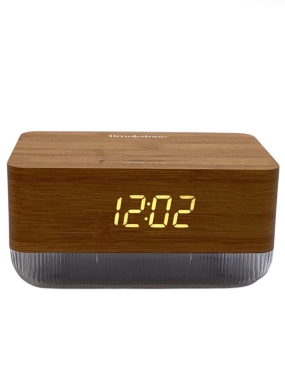 💚 Brookstone Brown and White Accent Clock with LED Display